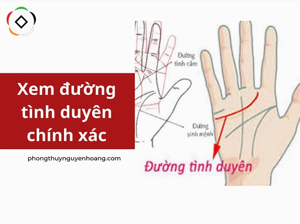Minh họa đường tình duyên trong lòng bàn tay