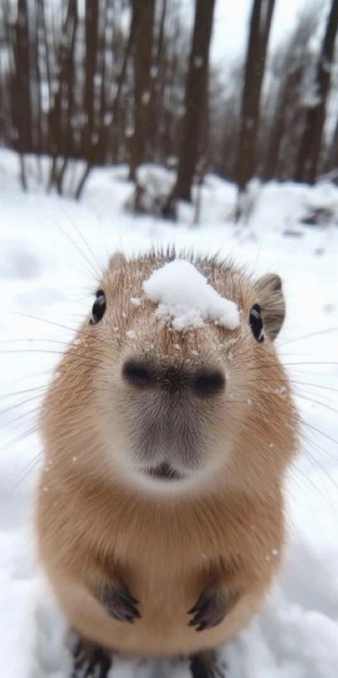 Hình nền capybara với biểu cảm vô tri đặc trưng