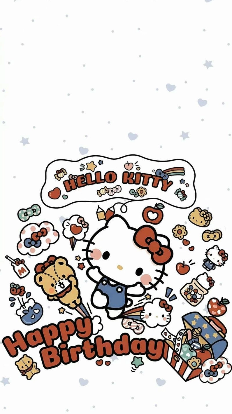 Hình nền điện thoại Hello Kitty với phong cách tối giản