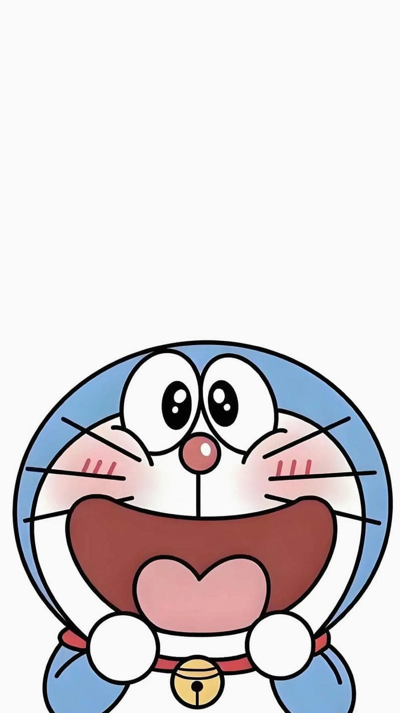 Hình nền Doraemon cho máy tính với cảnh cả nhóm bạn đang vui đùa trên bãi cỏ.