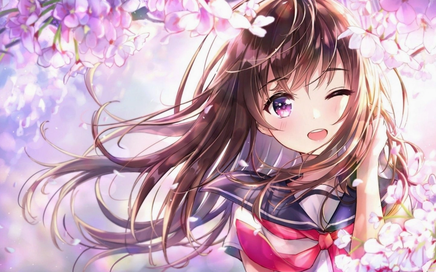 Hình nền một nhân vật anime nữ với biểu cảm cực kỳ đáng yêu.