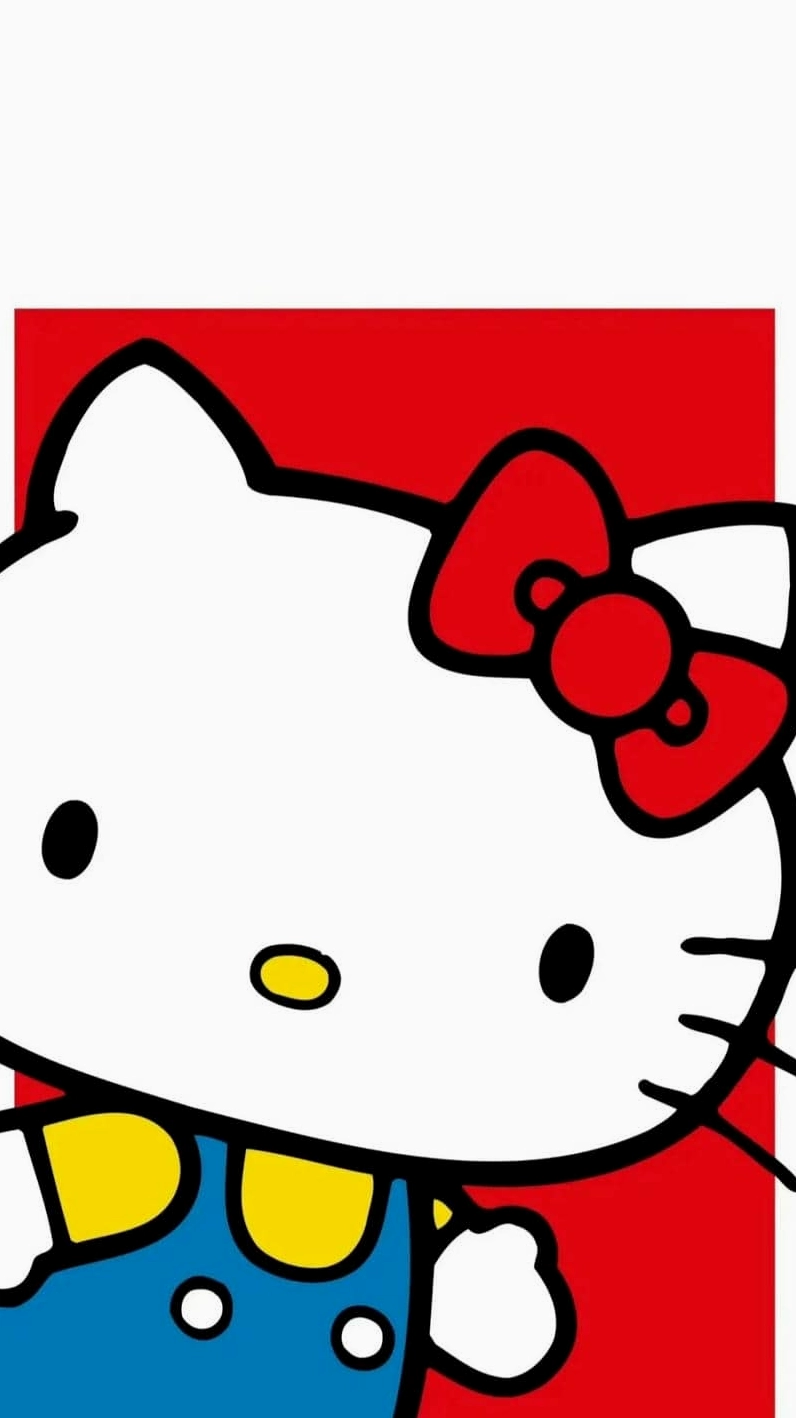 Một mẫu hình nền điện thoại Hello Kitty khác với màu sắc tươi sáng