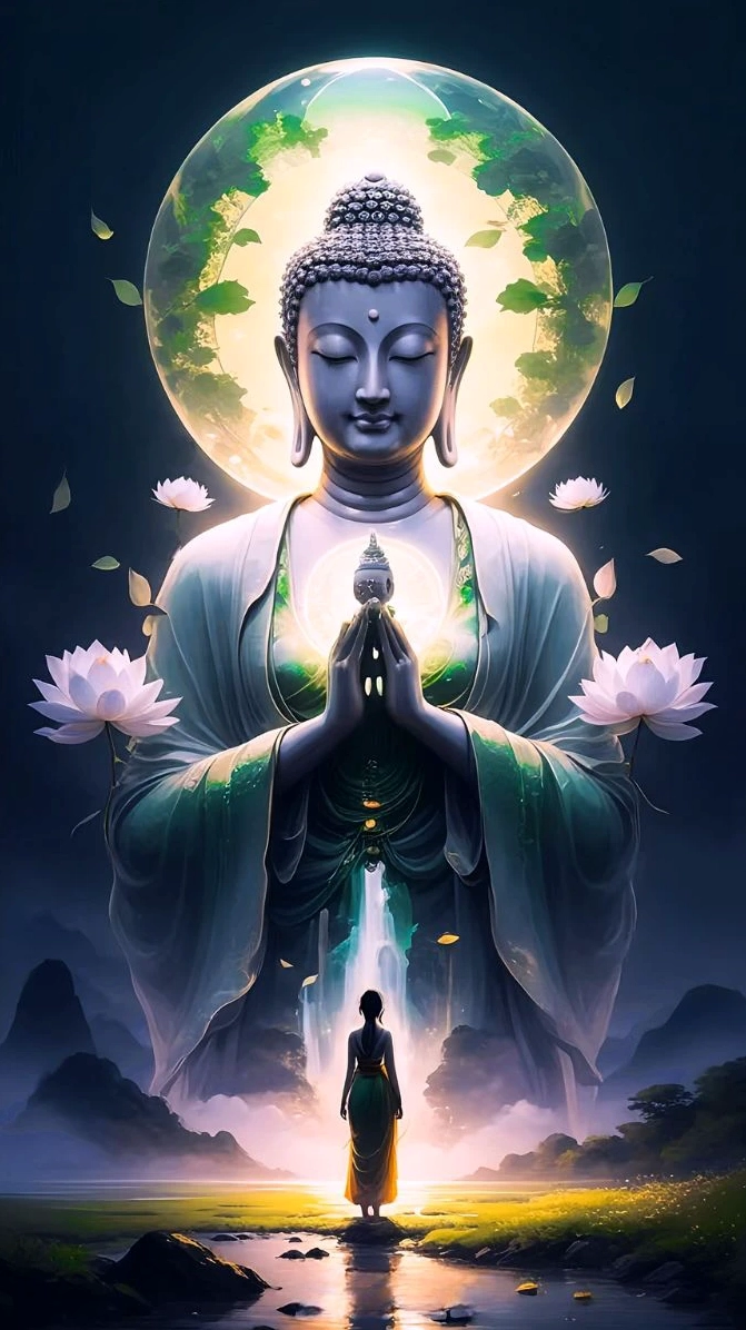 Thành tâm hướng Phật với hình ảnh hoa sen dâng cúng, mang ý nghĩa tôn kính