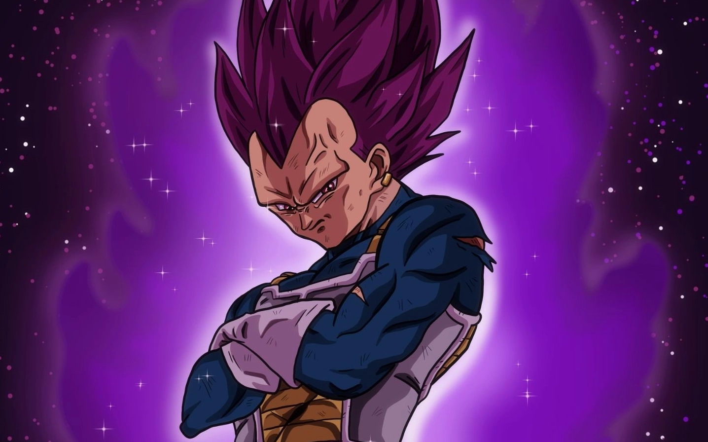 Vegeta trong trạng thái sức mạnh cao nhất đầy lạnh lùng và kiêu hãnh.