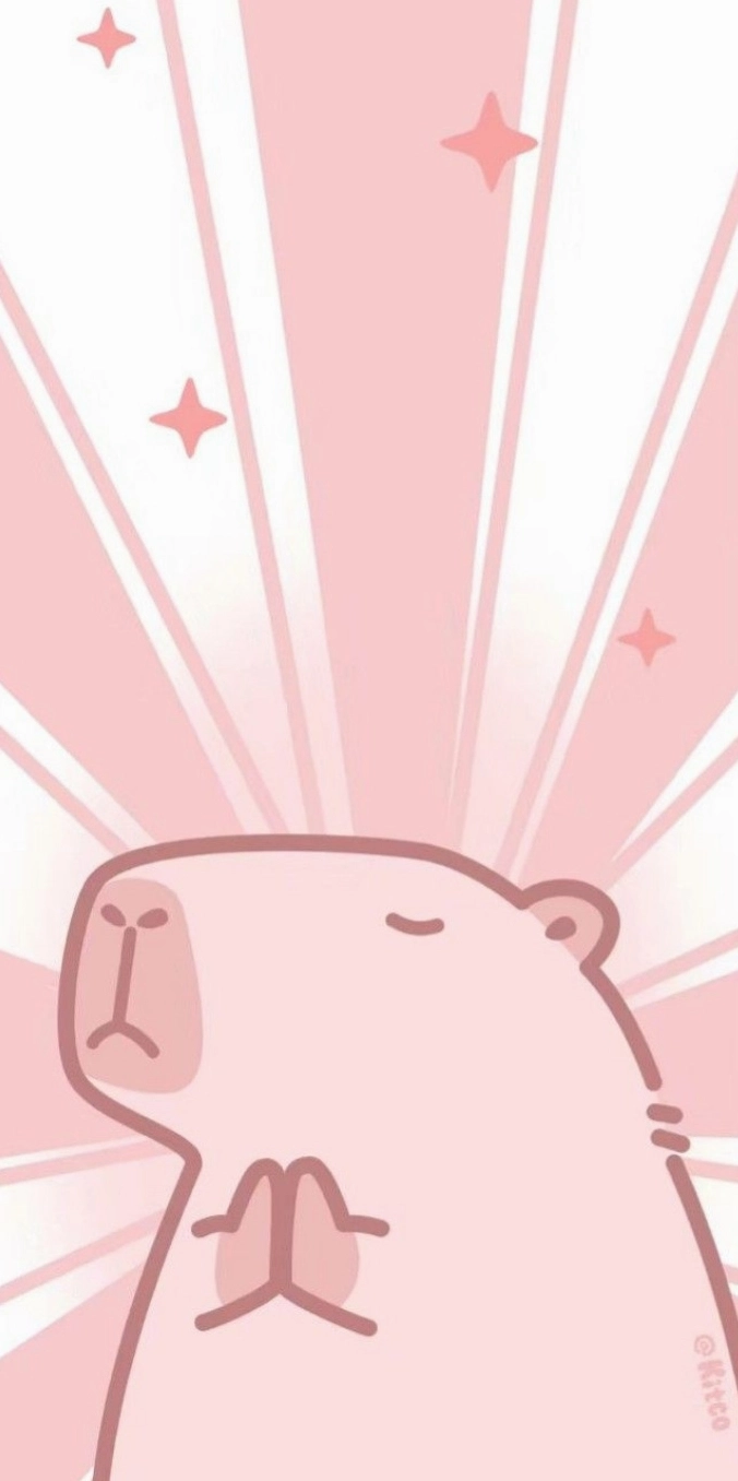 Wallpaper capybara nằm thư giãn trong bồn tắm màu hồng